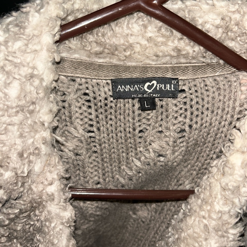 Gray Shearling Toggle & Knit Jacket - image 5